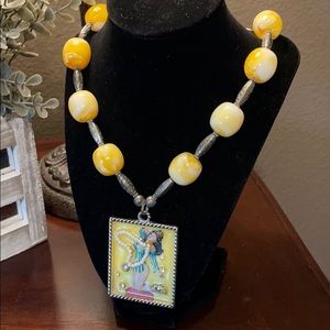Beautiful Pinup Girl Statement Necklace